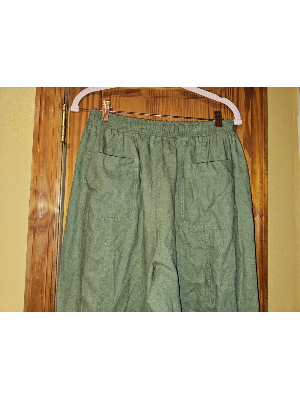 Max Studio London Green Olive Stretcht Cargo Pants Womens Size XL - Picture 6 of 12